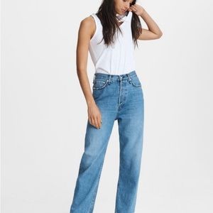 AEROPOSTALE. Blue denim jeans, distressed/rough look. Super high rise, s…